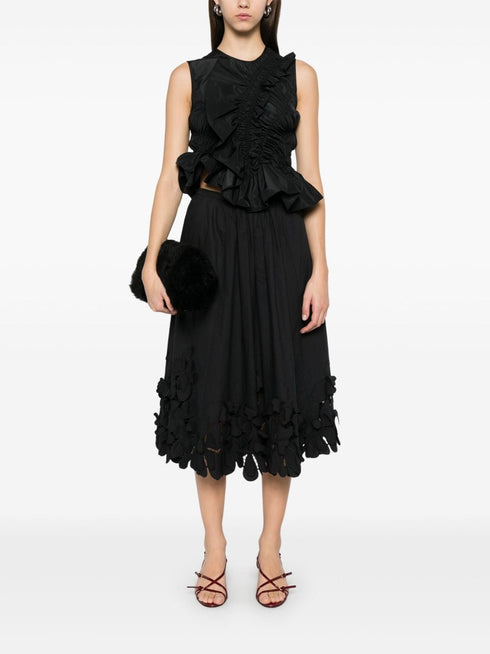 FORTE FORTE FLORAL APPLIQUE SKIRT